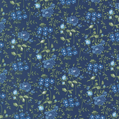 Moda Fabrics Blueprint Camille Roskelley Navy Blue Bloomsbury Florals