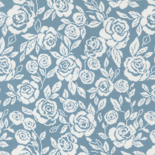 Moda Fabrics Wild Honey Lella Boutique Sky Blue Monofloral Florals Rose Tapestry