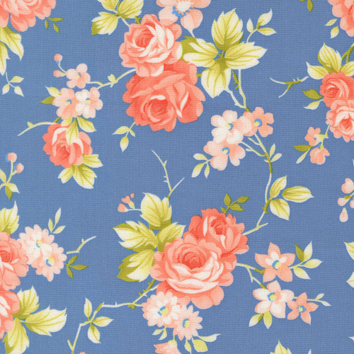 Moda Fabrics Rosie Fig Tree Co Country Roses Blueberry Blue