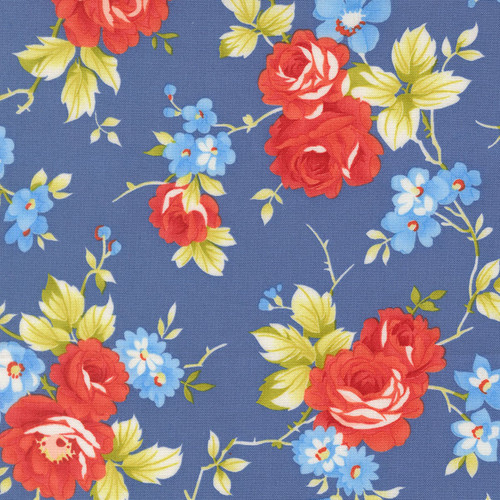 Moda Fabrics Rosie Fig Tree Co Country Roses Denim Jeans Blue