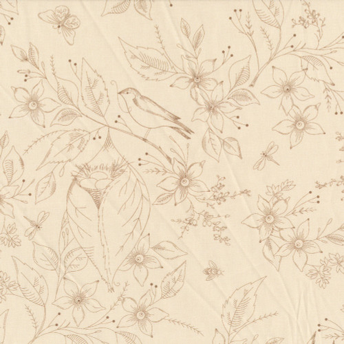 Andover Fabrics Sewing Bird by Laundry Basket Quilts 108 Inch Wide Quilt Back Cream