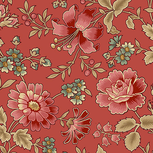 Andover Fabrics Always and Forever by Renee Nanneman Crimson Red Wild Rose