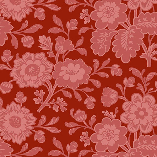 Andover Fabrics Always and Forever by Renee Nanneman Crimson Red Canopy Flowers