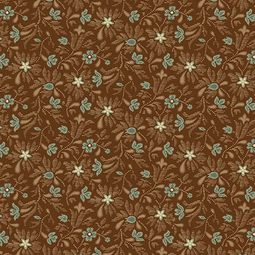 Andover Fabrics Always and Forever by Renee Nanneman Chocolate Brown Brocade Hedge Flowers