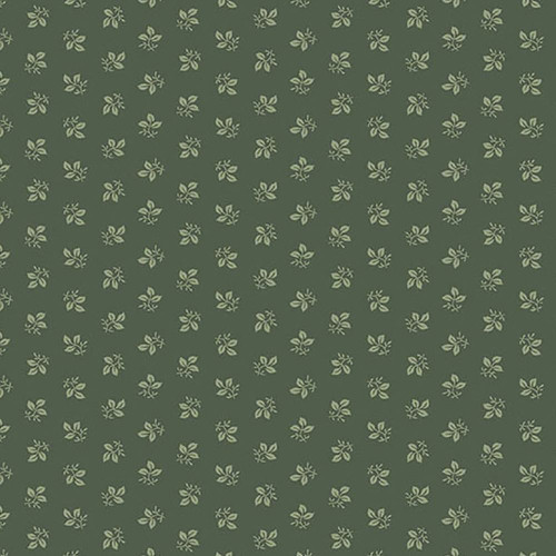Andover Fabrics Always and Forever by Renee Nanneman Hunter Green Leaflet Foulard