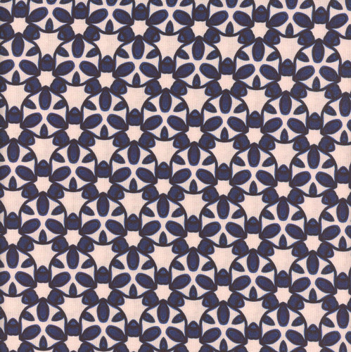 FreeSpirit Fabrics Paradise Blooms by Kristen Katz Garden Trellis Navy Blue