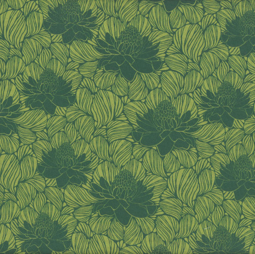 FreeSpirit Fabrics Paradise Blooms by Kristen Katz Waratahs Emerald Green