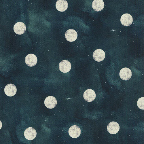 Henry Glass Fabrics Magical Desert by Mayo Moreno Full Moon Midnight Blue