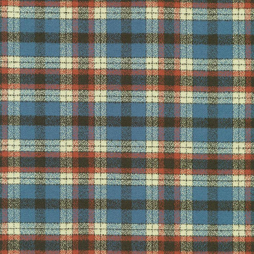 Robert Kaufman Fabrics Mammoth Flannel Americana Red White & Blue MacDougal Plaid, red, white, blue, and black checkered flannel fabric with a traditional plaid pattern.