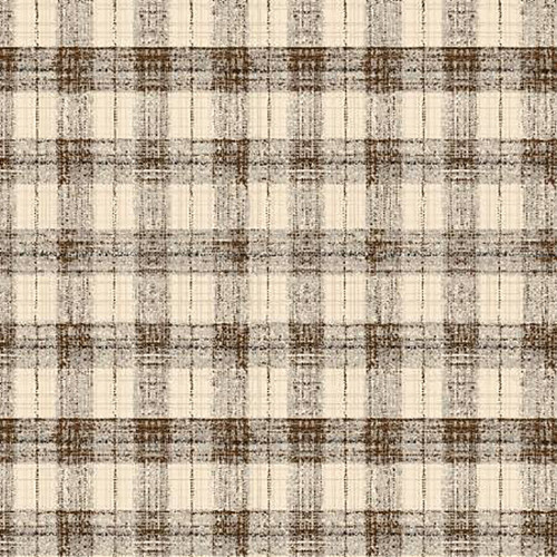 Henry Glass Fabrics Blessings of the Home Black Tan Cream Shirting Plaid