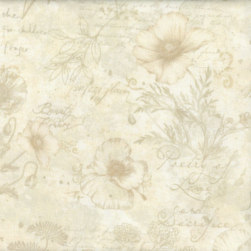 Timeless Treasures Fabrics Poppy Passion by Chong A Hwang Poppy Toile On Text Beige