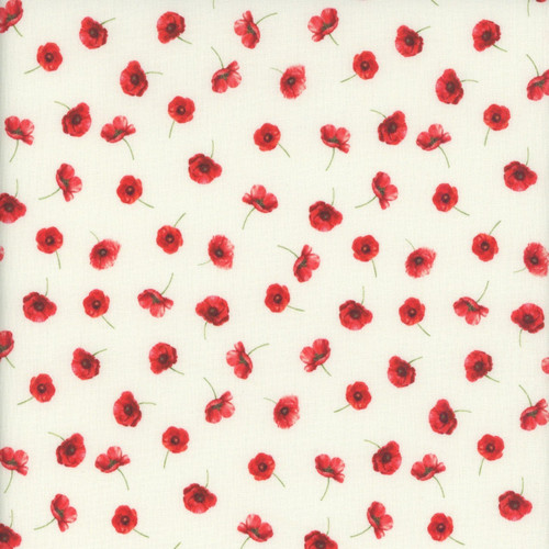 Timeless Treasures Fabrics Poppy Passion by Chong A Hwang Tossed Poppies Cream