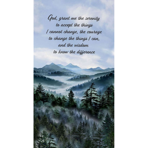 Timeless Treasures Fabrics Serenity Prayer by Wing and a Prayer Serenity Misty Panel 24" Misty