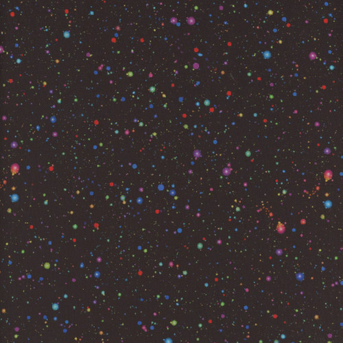 Timeless Treasures Fabrics Petal Power Space Out Dots Black