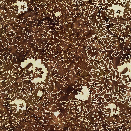 Timeless Treasures Fabrics Apple Basket Tonga Batiks Marble Painted Floral Cocoa