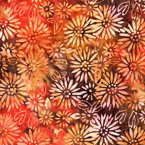 Timeless Treasures Fabrics Apple Basket Tonga Batiks Daisy Block Apple