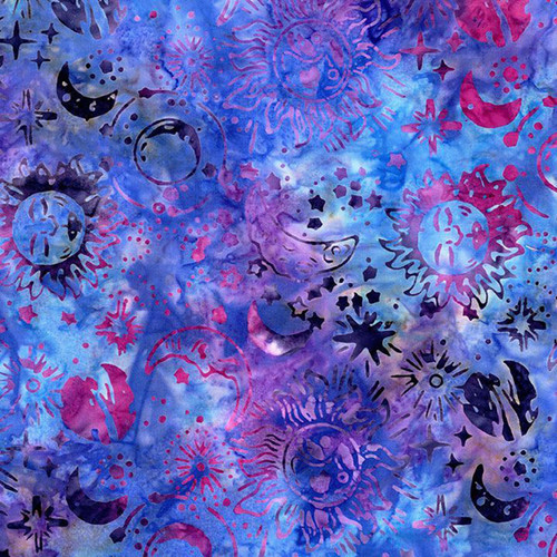 Timeless Treasures Fabrics Lilac Tonga Batiks Celestial Galaxy