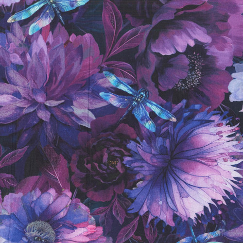 Timeless Treasures Fabrics Dragonfly Mist Floral With Dragonflies 108 Inch Wide Quilt Back Purple