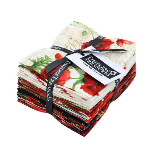 Timeless Treasures Fabrics Poppy Passion by Chong A Hwang 12 Fat Quarters Passion
