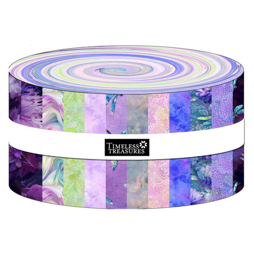 Timeless Treasures Fabrics Dragonfly Mist Jelly Roll 2.5 Inch Strips Mist