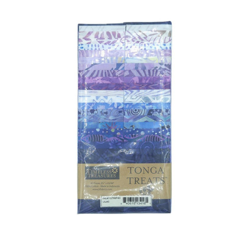 Timeless Treasures Fabrics Lilac Tonga Batiks Jelly Roll 2.5 Inch Strips Lilac
