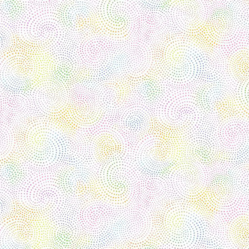 Timeless Treasures Fabrics Pastel Cream Yellow Blue Pink Twirl Textured Dotty Spiral