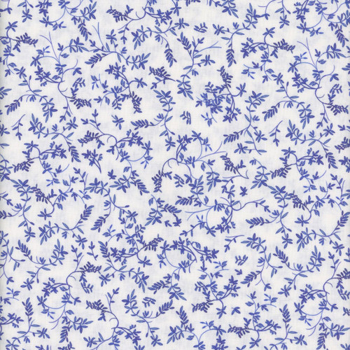 Windham Fabrics China Blue Whistler Studios White Flowing Vine