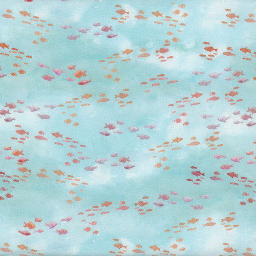 Windham Fabrics Ocean Life Leslie Trimbach for Whistler Studios Turquoise Blue Shoal