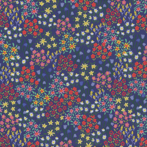Windham Fabrics Rainbow Vale Whistler Studios Midnight Blue Garden Patch