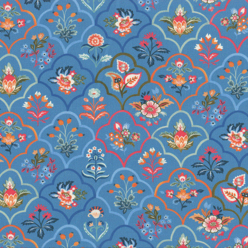 Windham Fabrics Tapestry Clare Therese Gray Powder Blue Botanica