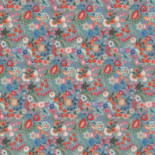 Windham Fabrics Tapestry Clare Therese Gray Florentine Blue Delicate
