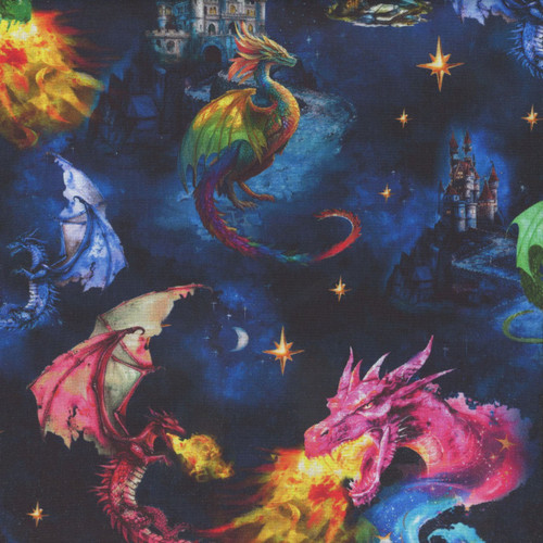 Windham Fabrics Dragon Kingdom Mythical Adventure Midnight