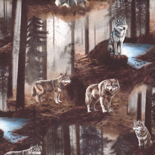 Windham Fabrics Wild Kingdom Whistler Studios Wolf Pack Night