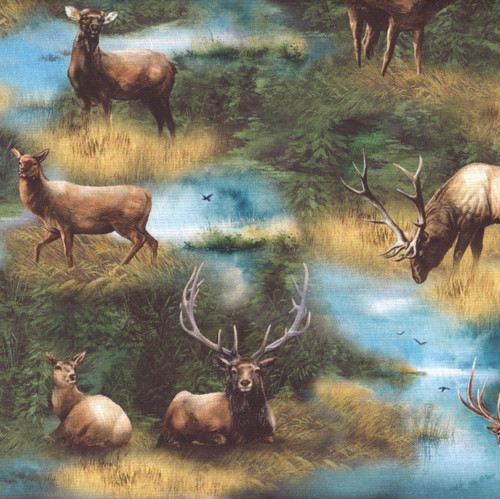 Windham Fabrics Wild Kingdom Whistler Studios Elegant Elk Meadow