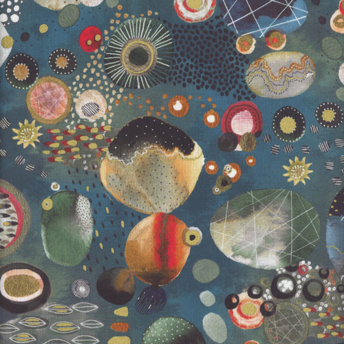 Windham Fabrics Flora & Form Essoldo Design Labradorite Blue Green Geode