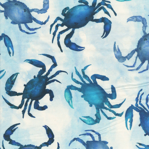 Windham Fabrics Ocean Life Leslie Trimbach for Whistler Studios Mist Blue Blue Crabs