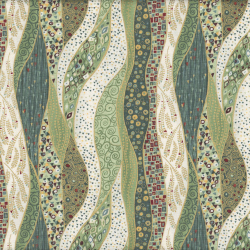 Andover Fabrics Golden Klimt by Makower UK Wave Green