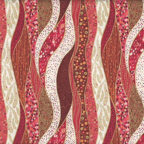 Andover Fabrics Golden Klimt by Makower UK Wave Red