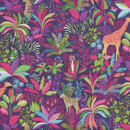 Andover Fabrics Tropica Exotic Jungle by Makower UK Wildlife Pink