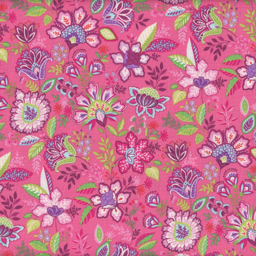 Andover Fabrics Tropica Exotic Jungle by Makower UK Botanical Pink