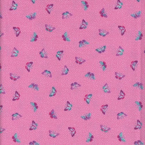 Andover Fabrics Tropica Exotic Jungle by Makower UK Butterflies Pink