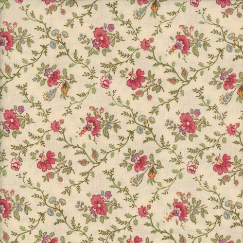 Andover Fabrics Ayla by Max & Louise Lattice Flowers Rose Pink Cream