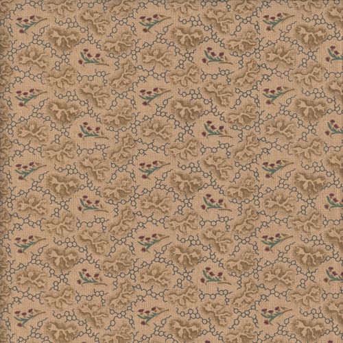 Andover Fabrics Ayla by Max & Louise Thistle Bloom Flower Buds Oak Brown