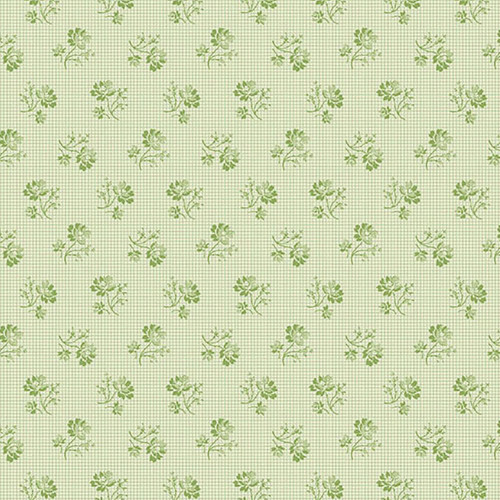 Andover Fabrics Ayla by Max & Louise Grid Flower Mint Green