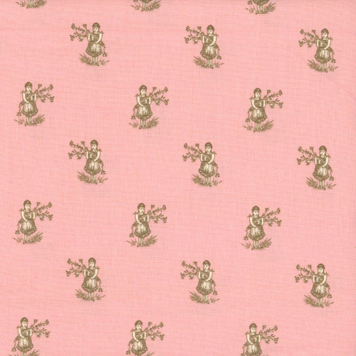 Andover Fabrics Ayla by Max & Louise Flower Girl Rosey Pink Brown