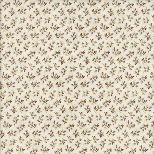 Andover Fabrics Ayla by Max & Louise Floral Calico Parchment Green Cream