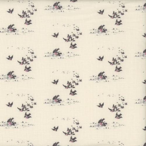Andover Fabrics Ayla by Max & Louise Flying Birds Grain Brown Cream