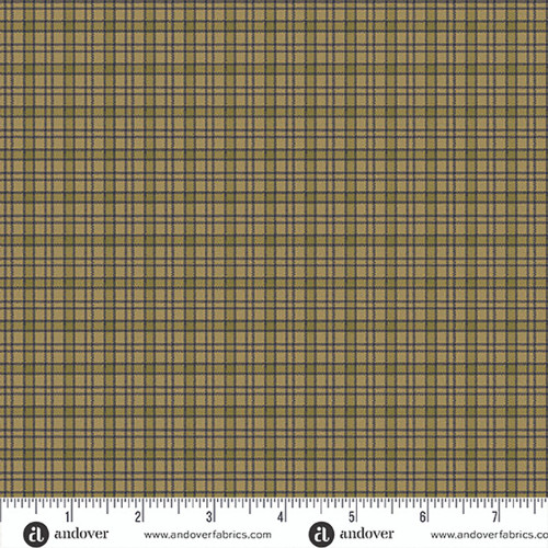 Andover Fabrics Jamestown by Jo Morton Check Fern Green