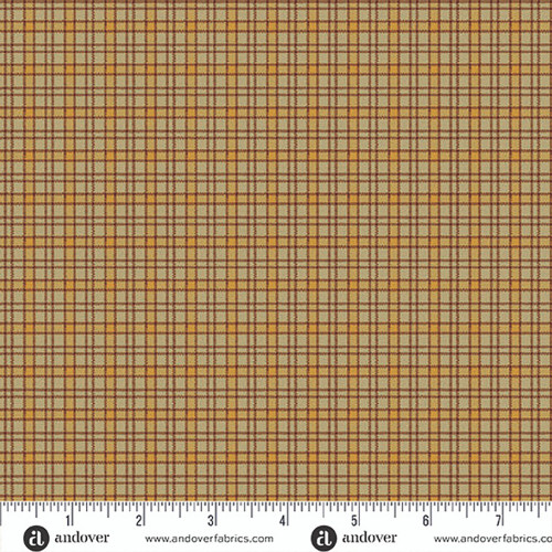 Andover Fabrics Jamestown by Jo Morton Check Ochre Green