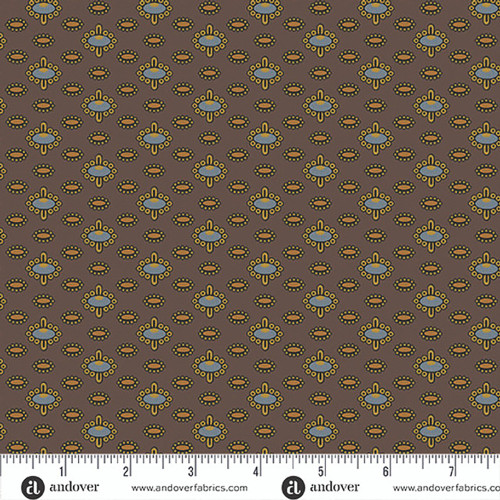 Andover Fabrics Jamestown by Jo Morton Jeweled Leather Brown